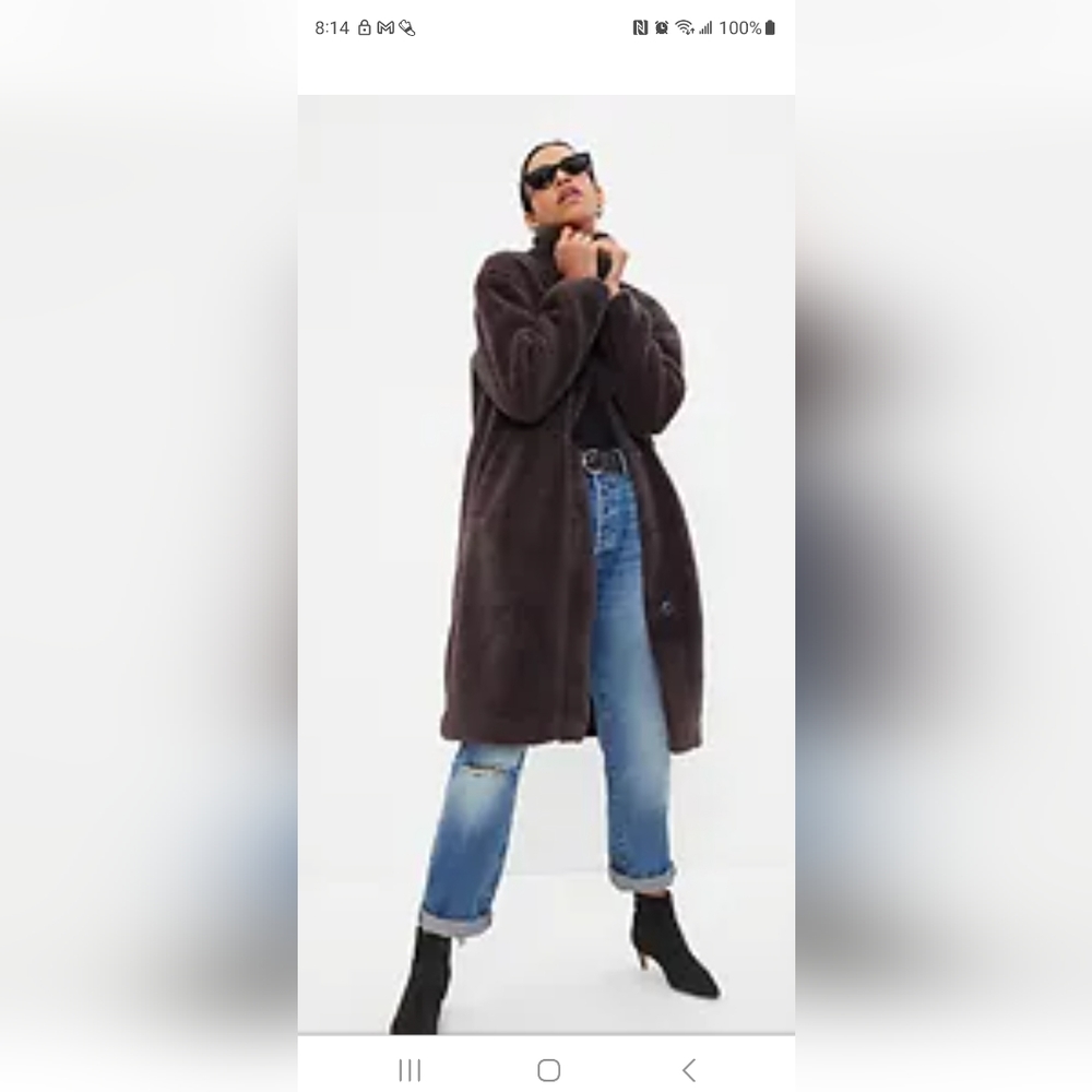 Gap long sherpa coat